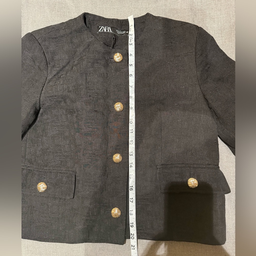 New ZARA Golden Button Black Blazer - Picture 5 of 6